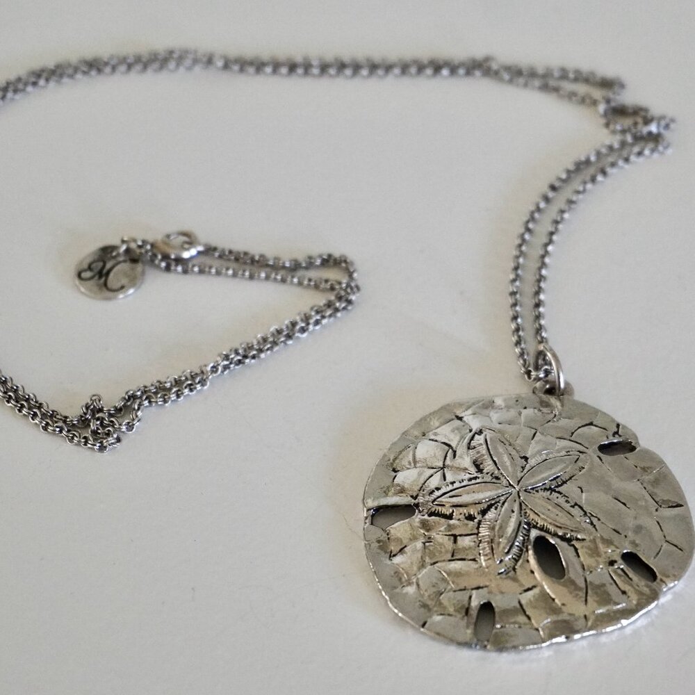 Sand Dollar Large Pendant Statement Necklace | Si… - image 3